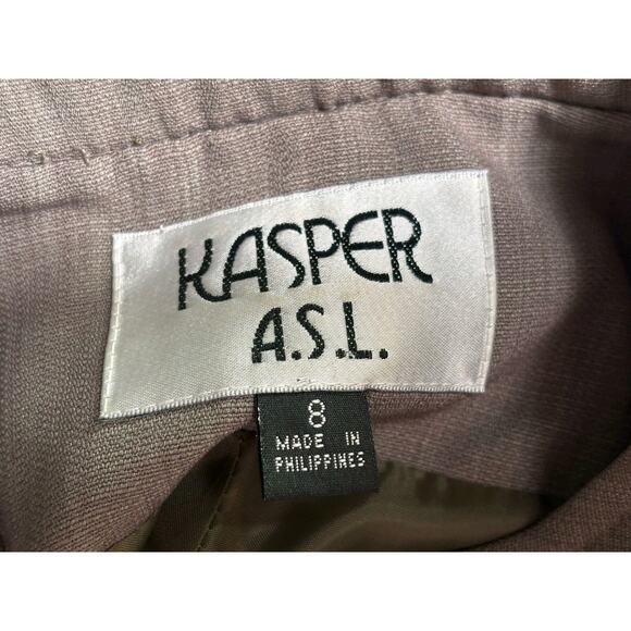 Kasper Suit Jacket Blazer Womens Size 8 Tan Button Up Short Sleeve Casual Office - Picture 3 of 7